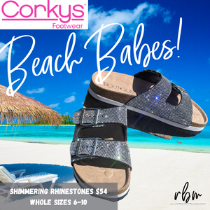 Corkys Beach Babe Sandals - Shimmering Rhinestones