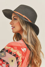 Load image into Gallery viewer, Fedora Straw Hat - Black
